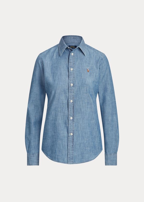 Camisa Polo Ralph Lauren Algodão Chambray Mulher 98670-HOPJ